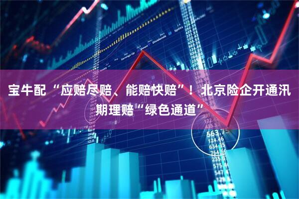 宝牛配 “应赔尽赔、能赔快赔”！北京险企开通汛期理赔“绿色通道”
